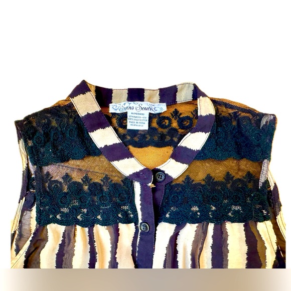 SLEEVELESS STRIPED BLOUSE - Picture 2 of 4